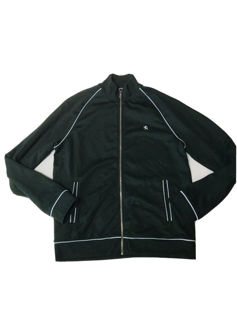 Y2K Express Mens Large Track Jacket Green Blue Preppy Streetwear Skater Grunge